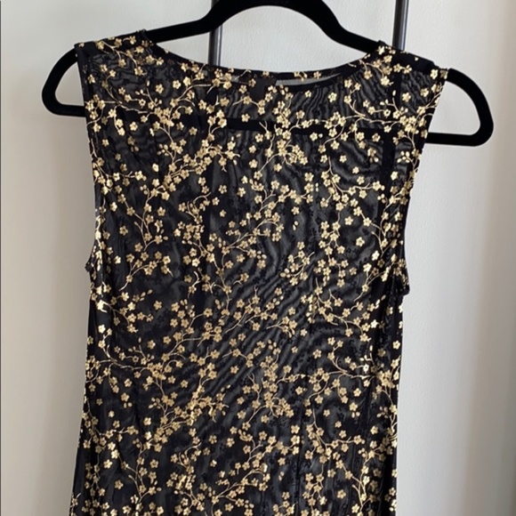 NWT: Urban Outfitters Ecote Autumn Sheer Floral Maxi Long Dress, Black, Gold, XS - Picture 4 of 7